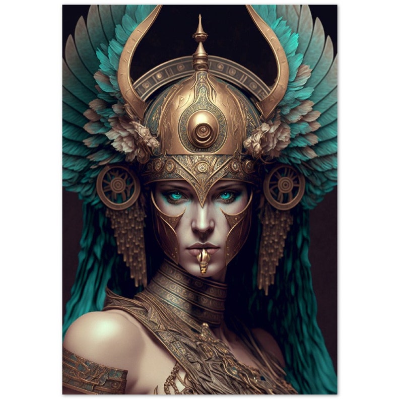Pallas Athena Art Print, Greek Goddess of War, Mythology Fine Art image 2