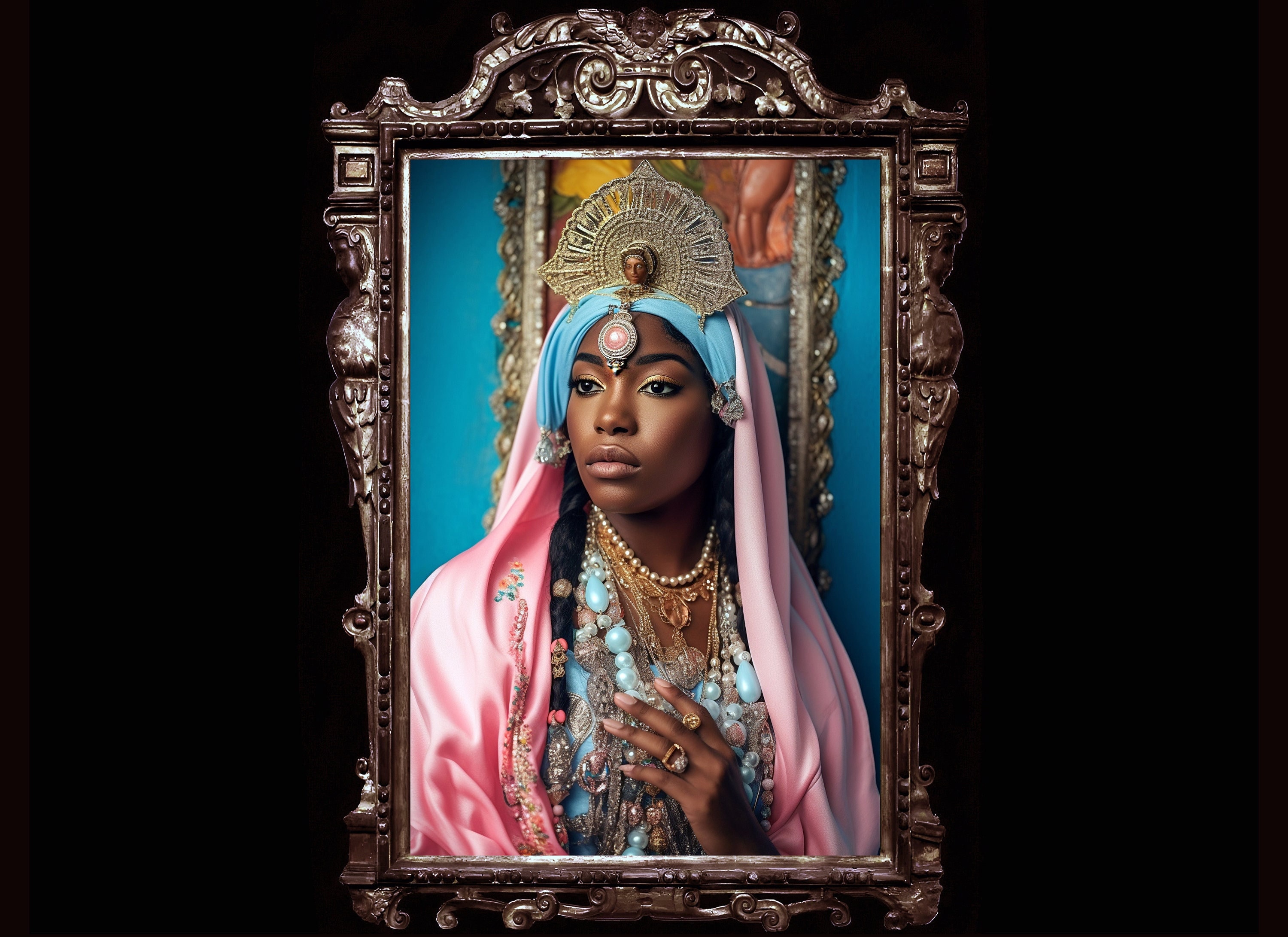 Erzulie Freda - Arte de parede da deusa vodu do amor, pôster vodu, linda madona negra, mitologia haitiana, folclore africano