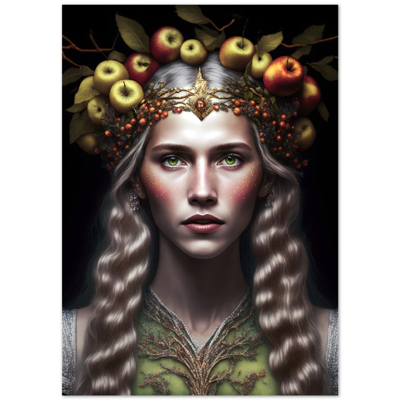 Idunn Norse Goddess Wall Art Beautiful Nordic Goddess Art Etsy