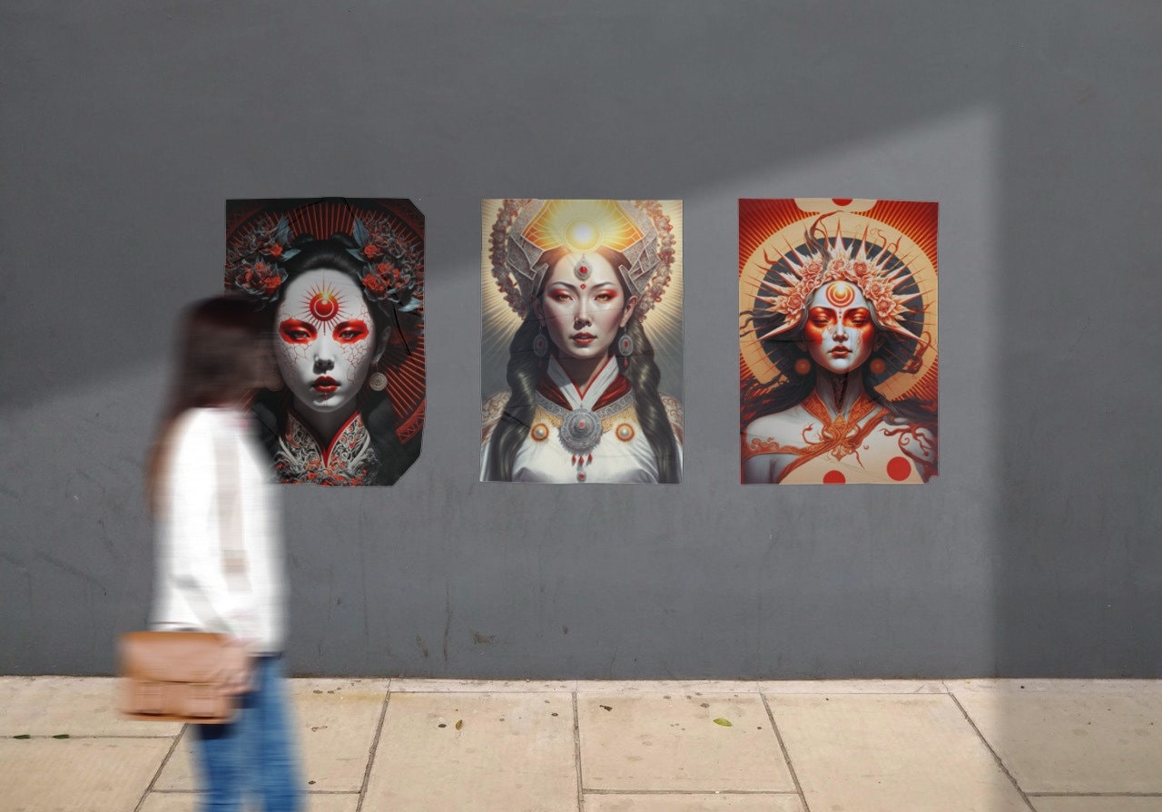 Amaterasu Sun Goddess Art Print, Japanese Solar Deity Poster - Etsy UK