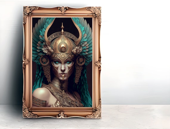 Pallas Athena, Greek goddess of war and wisdom wall art, beautiful goddess art print, athena poster, greek mythology fine art print