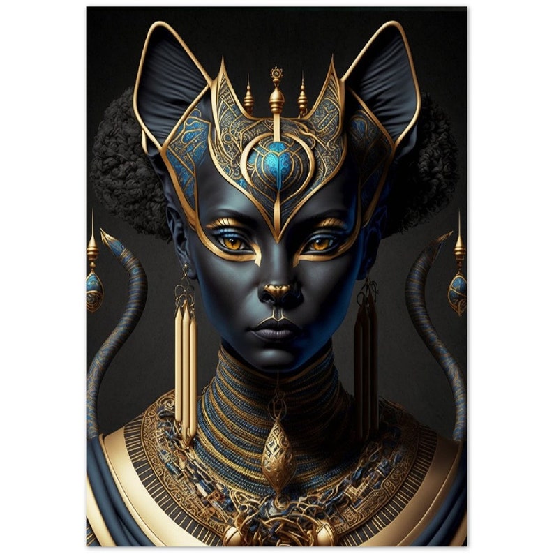 Bastet Egyptian Cat Goddess Bast Beautiful Goddess Art Etsy