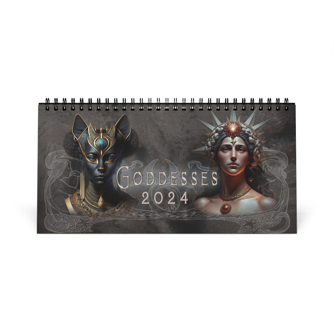 Goddesses Calendar 2024, Mythology Desk Calendar, Lunar Moon Calendar