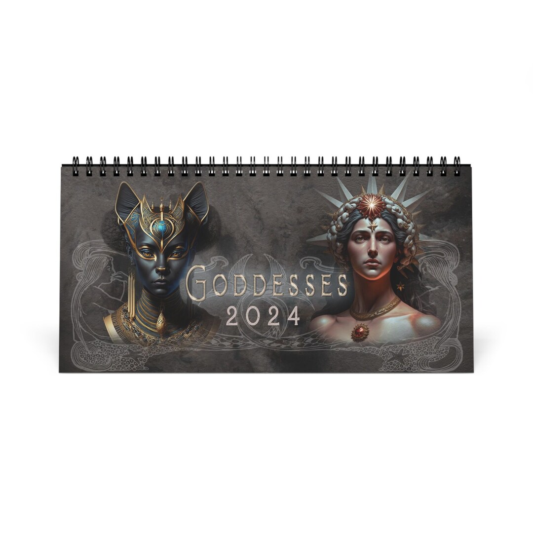 Goddesses Calendar 2024, Mythology Desk Calendar, Lunar Moon Calendar