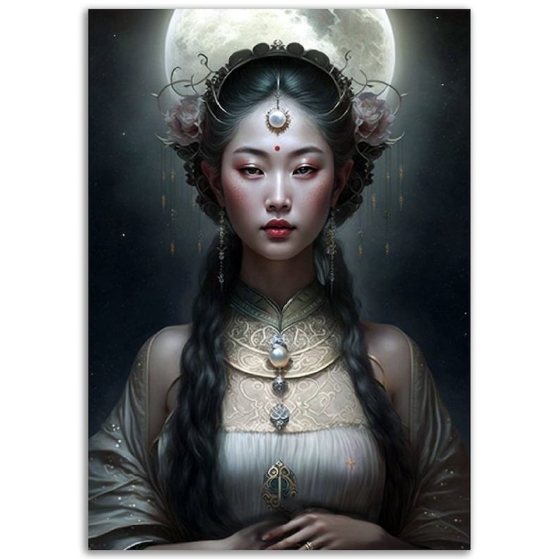 Chang'e Moon Goddess Art Print, Chinese Mythology Poster - Etsy