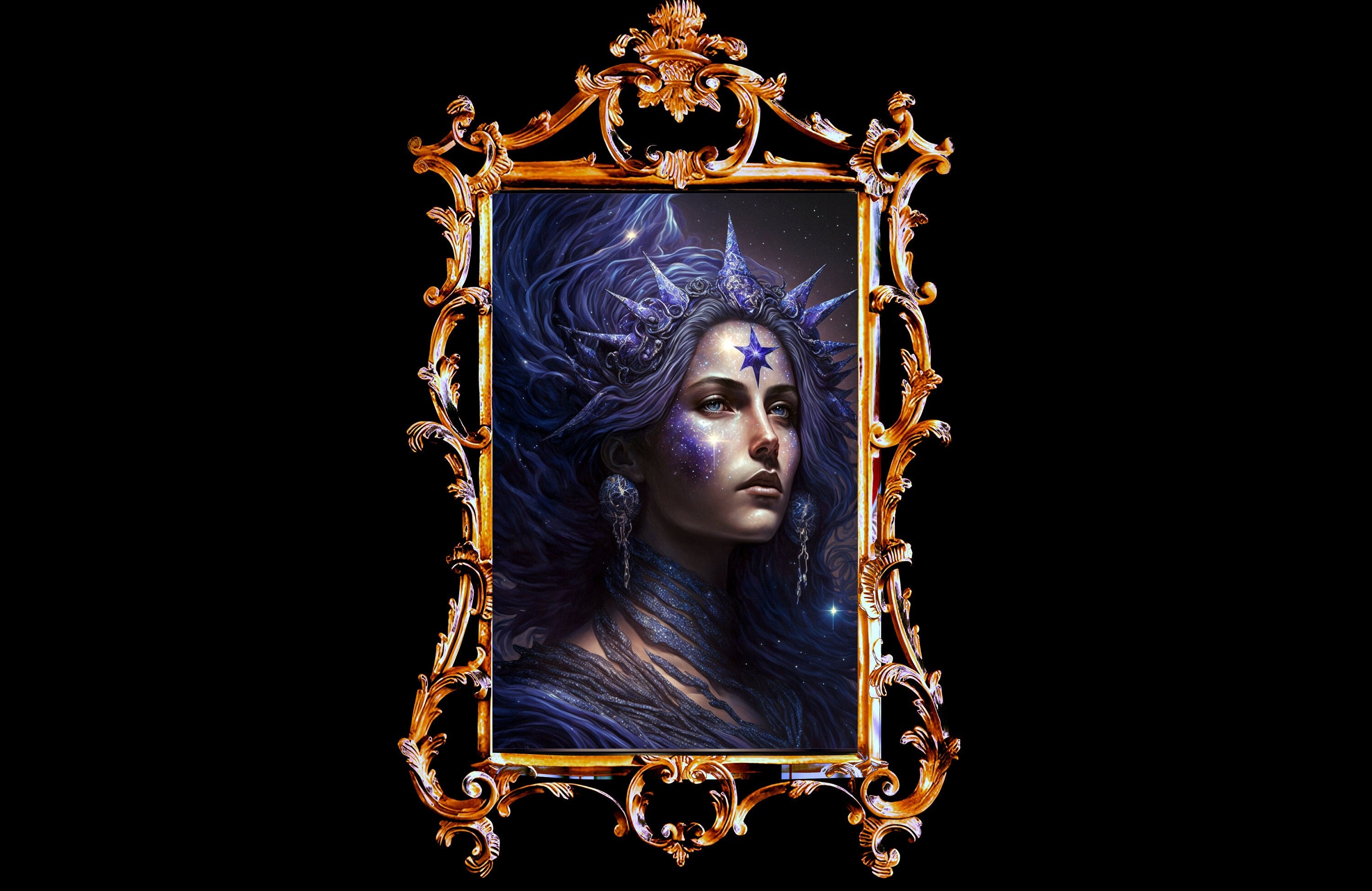 Asteria Greek Goddess of Stars Art Star Goddess Asteria Art Etsy