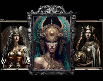 Athena Art Print Set – Greek Goddess Minerva Poster (Digital Download)