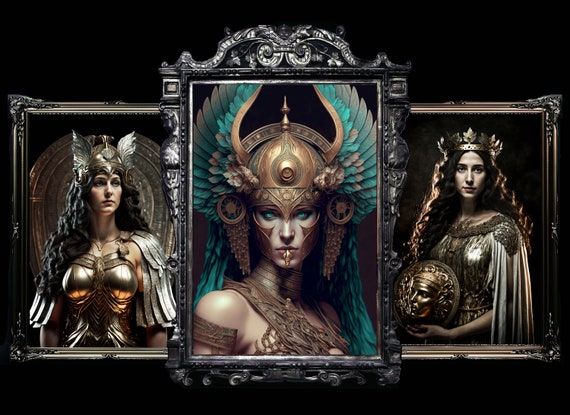 Athena Art Print Set – Greek Goddess Minerva Poster (digital