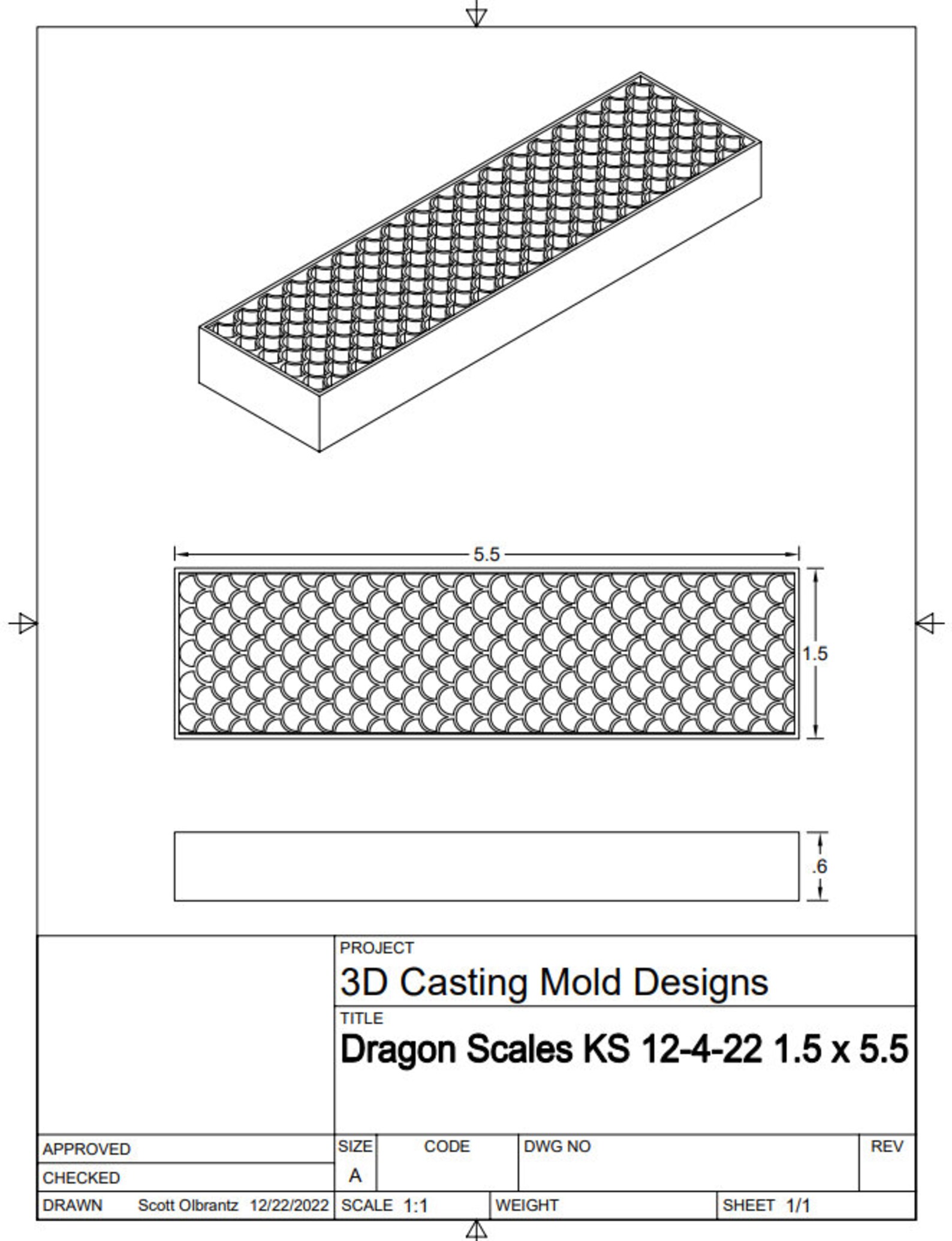Knife Scale STL File for 3D Printer, Dragon Scales Design, Digital