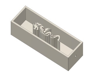 3 in Pen Blank, Chinese Dragon D2 Design, STL File for 3D Printer, Digital/Instant Download