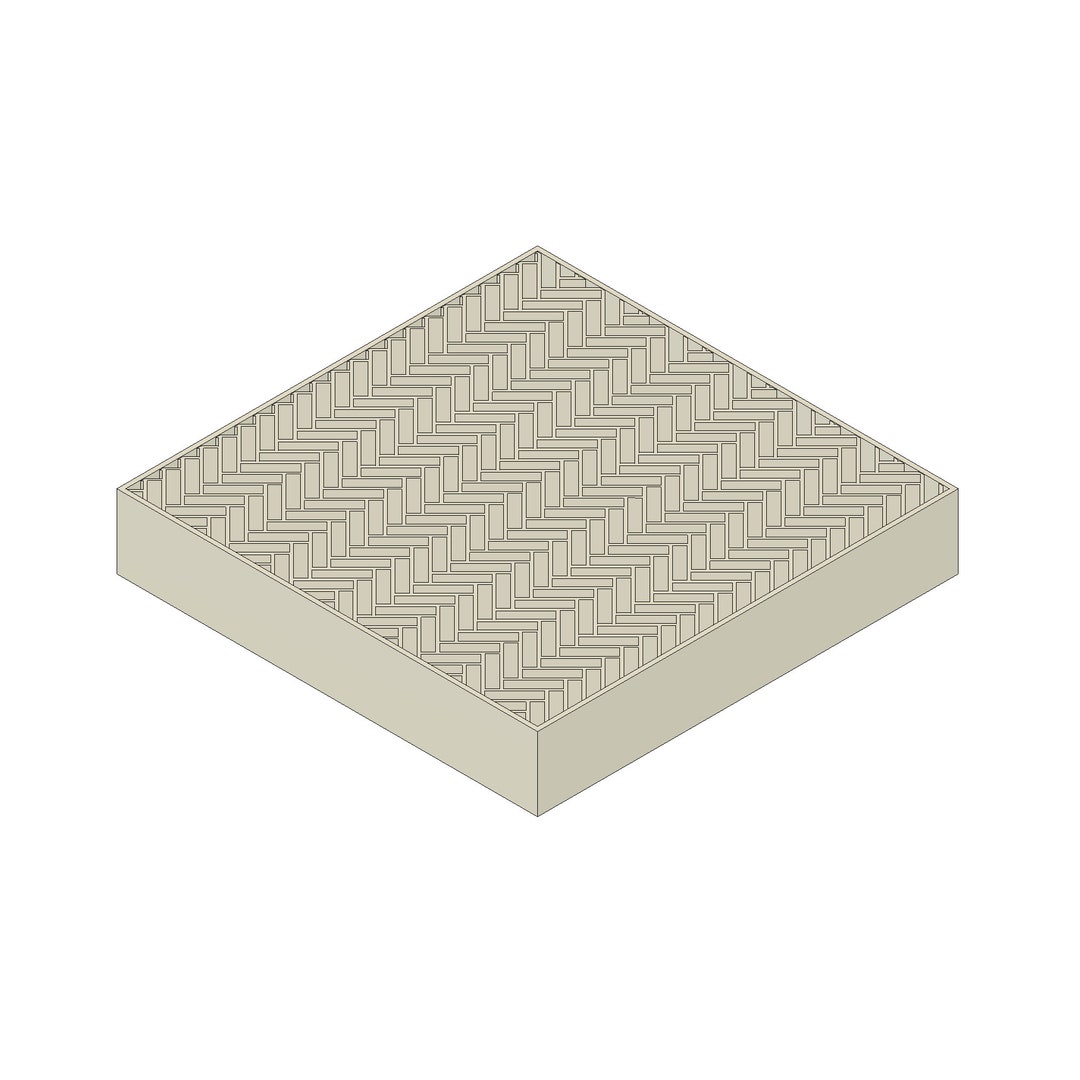 Knife Scale STL File for 3D Printer, Herringbone Design 6x6x1, Digital