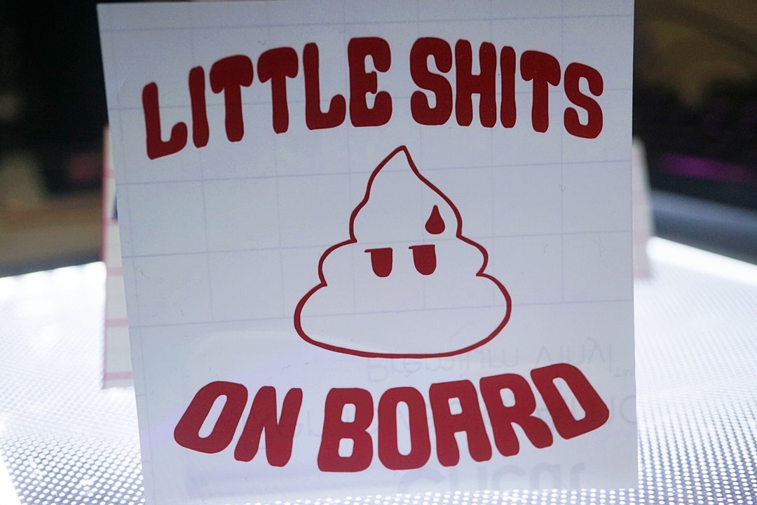 Funny Poop Emoji Offensive Sticker Little Shits on Board Etsy