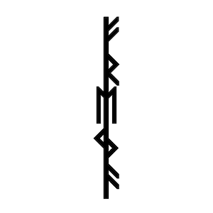 Pode incluir: Ilustração em preto e branco de uma árvore estilizada com um tronco vertical e ramos que se estendem para os lados.