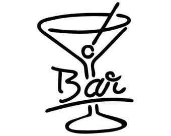 Cocktail Bar Vinyl Decal Sticker for Wall, Door, Pub, Bar, Beer Garden, Kitchen, Laptop, Lounge, Fridge