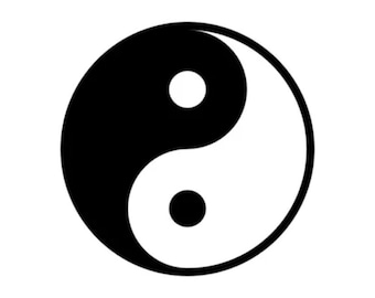 Ying en Yang Chinees symbool vinyl sticker sticker voor muur, deur, gaming laptop, pc, telefoon, auto, bestelwagen, koelkast