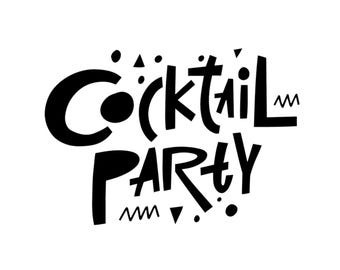 Cocktail Party Vinyl Decal Sticker for Wall, Door, Pub, Bar, Club, Beer Garden, Kitchen, Laptop, Lounge, Fridge