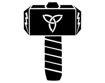 Noorse heidense Viking Thor Hammer Vinyl Decal Sticker - Deur, Muur, Gaming Laptop, PC, Auto, Fiets