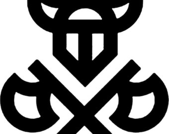 Noorse Viking Axe Warrior Symbol Vinyl Decal Sticker - Deur, Muur, Gaming Laptop, PC, Auto, Fiets