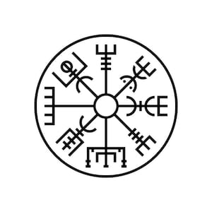Norse Viking Vegvisir Symbol Vinyl Decal Sticker - Door, Wall, Gaming Laptop, PC, Car, Bike