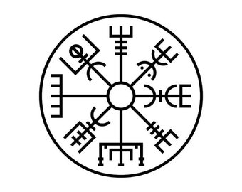 Noorse Viking Vegvisir-symbool vinyl sticker sticker - deur, muur, gaminglaptop, pc, auto, fiets