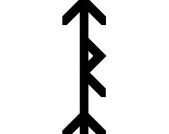 Tyr Bindrune Noorse Viking symbool vinyl sticker sticker - deur, muur, gaming laptop, pc, auto, fiets, gitaar, drums, skateboard