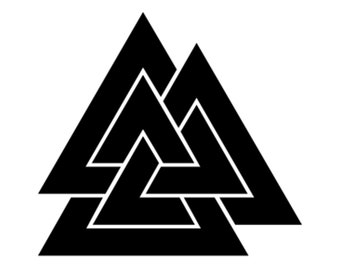 Viking Valknut Symbol Vinyl Aufkleber Aufkleber - Tür, Wand, Gaming Laptop, PC, Auto, Fahrrad