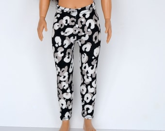 Lammily muñeca ropa - leggings prinet blanco y negro, pantalones para Lammily, traje Lamm, Lamily, Kleidung piel Lammily, Kleidung passen Lammily