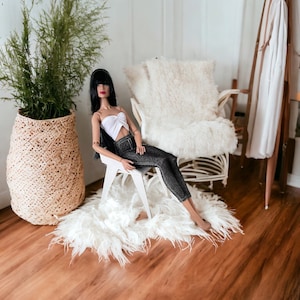 Modern Doll Chair for 1/6 scale Fashion dolls, Miniature Dollhouse Scandinavian Style Chair forąč inch dolls Mini house dining furniture TOY