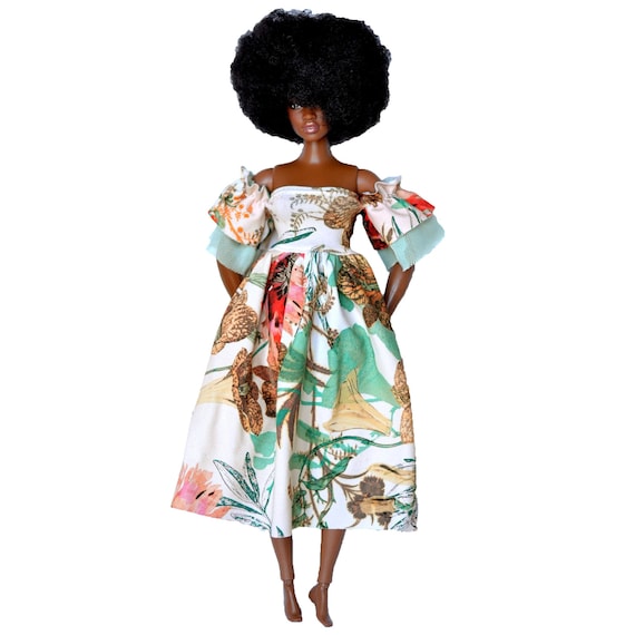 Floral Summer Jungle Dress for 11'5 Inch Fashion Doll, Romantic Style Doll  Clothes, 1:6 Scale Doll Clothes, MTM, Curvy Fashion Doll Clothes - Etsy