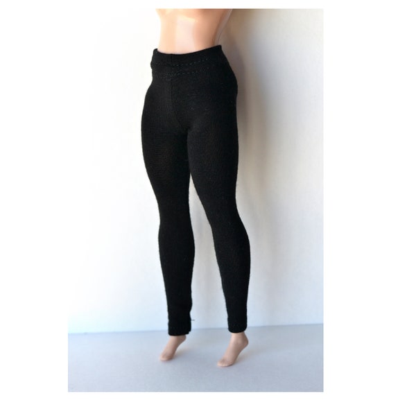 Leggings noirs pour poupée de mode à l’échelle 1/6, couleur unie, leggings pour vêtements de poupée Barbieesd Curvy BJD polainas de muñeca, puppenkleidung