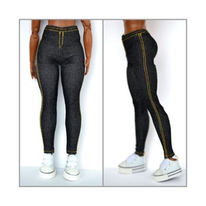 Curvy doll Leggings, fashion doll 11&#39;5 inchdoll joggers, doll pants, doll jeans, 1/6 scale doll, kuklafashion, doll denim, MadetoMovie BCDYS
