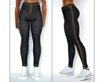 Curvy doll Leggings, fashion doll 11'5 inchdoll joggers, doll pants, doll jeans, 1/6 scale doll, kuklafashion, doll denim, MadetoMovie BCDYS