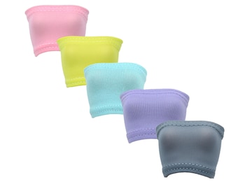 Set of 5 tops PASTEL COLORS for DOLLS scale 1:6 fashion dolls, clothes for dolls, tube top, mix and match, ropa de muñeca, 人形の服 baby pink