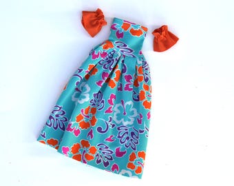 Doll Dress 11'5 inch fashion doll maxi summer dress, romantic style doll clothes, 1:6 scale doll clothes,  MTM, curvy fashion doll clothes