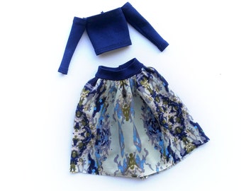 1/6 scale doll Set of 2 SKIRT and SLEEVED TOP, doll clothes, made to movie doll, 11'5 inch doll clothes 12inch doll dress, doll outfit