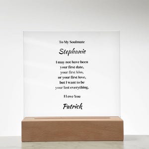 Personalized Acrylic Plaque, Custom Name Sign, Wife Gift, Soulmate, Husband, Girlfriend, Boyfriend, Anniversary Gift, Birthday L.E.D. Gift