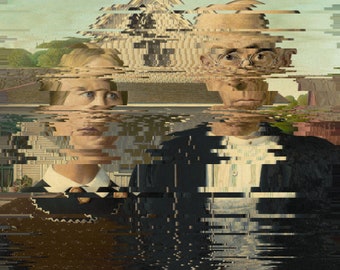 Shredded Art | Modified Art | American Gothic Famous Painting by Grant Wood | Printed Wall Art