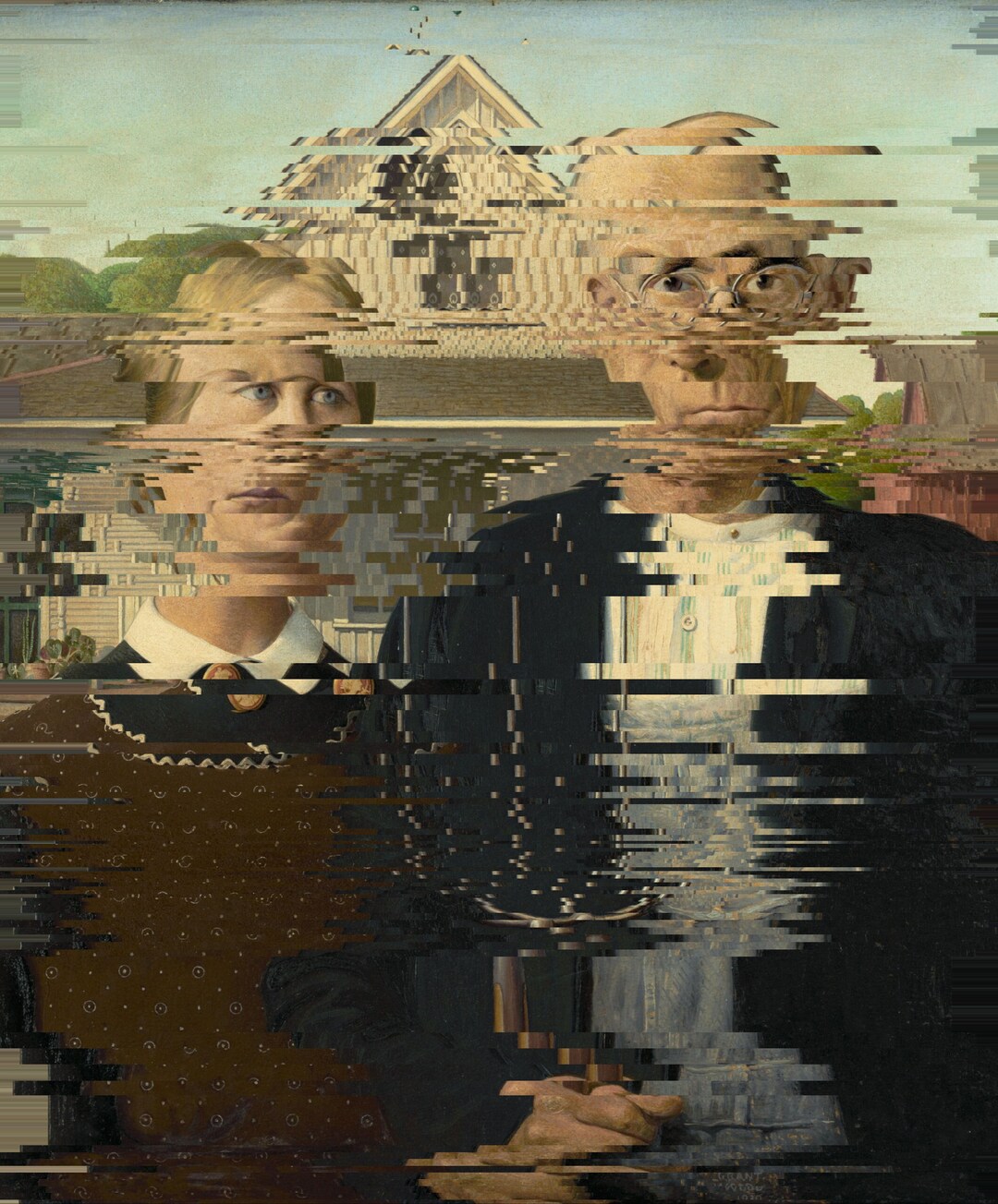 Shredded Art | Modified Art | American Gothic Famous Painting by Grant ...