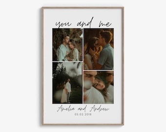 Couple Photo Collage Template – Printable Canva Gift for Anniversary, Him, Her, or Valentine’s Day