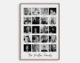 Family Photo Collage Template – Printable Photo Gift, Year in Photos, Personalized Wall Art, Instant Download