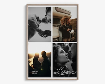 Couple Photo Collage Template – Printable Canva Gift for Anniversary, Him, Her, or Valentine’s Day
