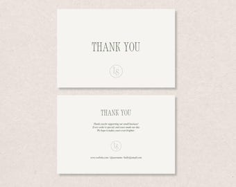 Minimal Thank You Card Template · Small Business Insert · Editable Canva Design