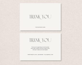 Minimal Thank You Card Template · Small Business Insert · Editable Canva Design