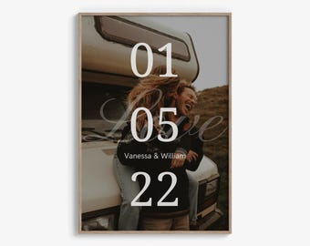 Couple Photo Collage Template – Printable Canva Gift for Anniversary, Him, Her, or Valentine’s Day