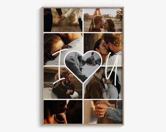 Couple Photo Collage Template – Printable Canva Gift for Anniversary, Him, Her, or Valentine’s Day