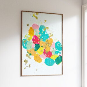 Abstract Painting Neon Pop Color Art Print Digital Wall Decor