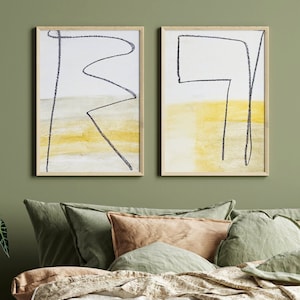 Set of Two Modern Simplicity Abstract Art Print Digital or Print