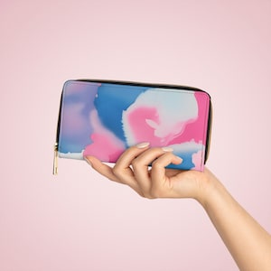 Cotton Candy Modern Feminine Designer Reißverschluss Geldbörse