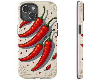Custodia per telefono Spicy Chili Pepper: custodia protettiva a doppio strato