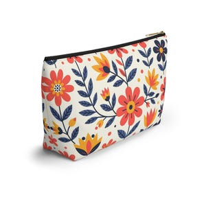 Estuche floral para accesorios: organizador de maquillaje y viaje para uso diario imagen 3